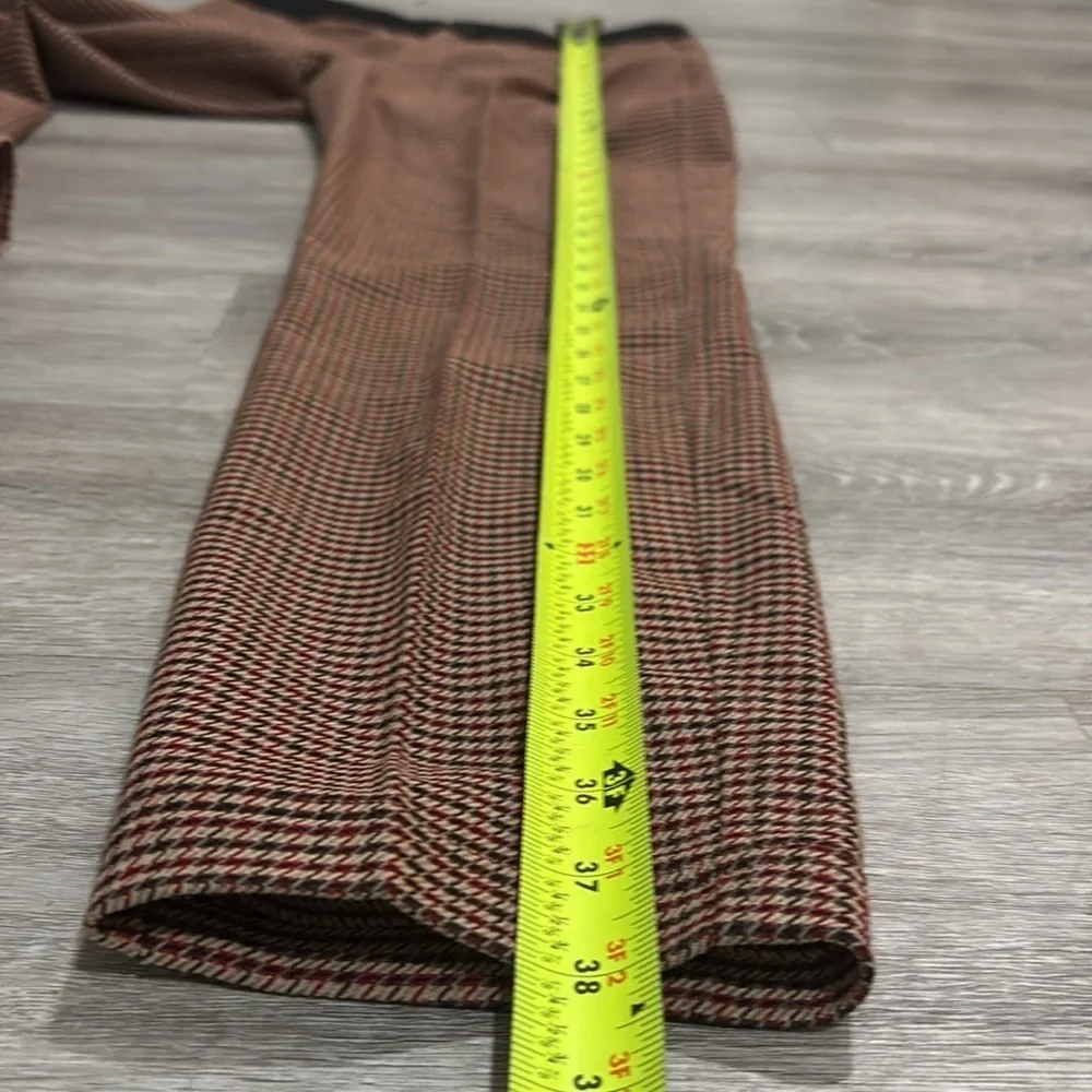 $350 GREY JASON WU Milano Stretch Skinny Pants Houndstooth Plaid Red Multi 4 - Picture 6 of 9